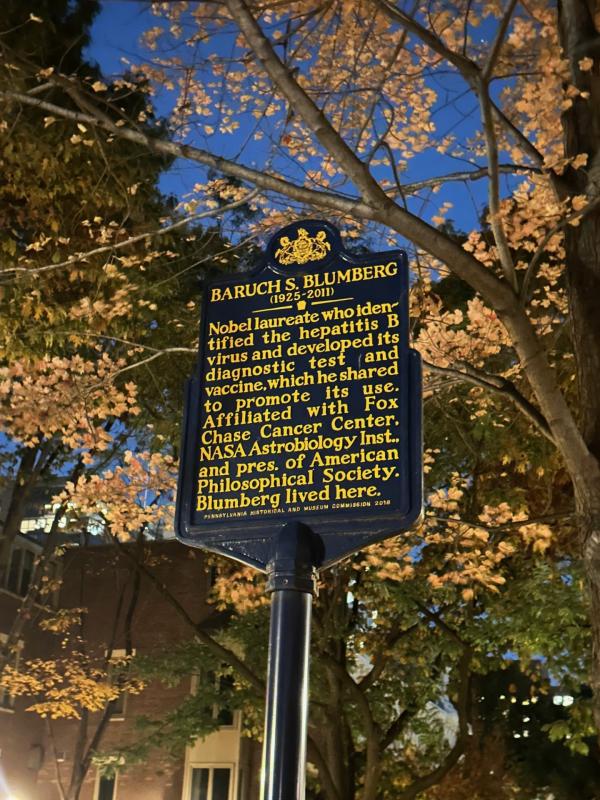 Blumberg sign on Society Hill